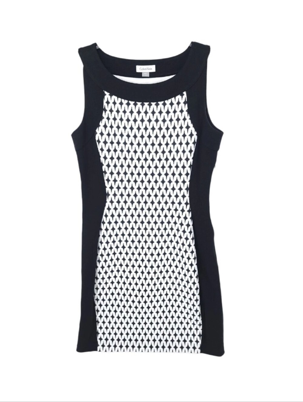 Calvin Klein Dress Womens 10 Knee Short Bodycon Sheath Sleeveless Ponte Textured